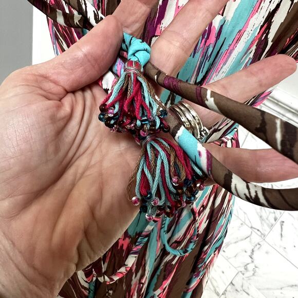 Calypso St. Barth A-line Cover-Up Tank Dress Tie-Waist Beachy Vacation Small - Picture 3 of 8